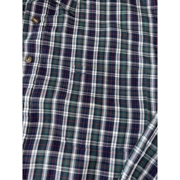 Mens Sutter‎ & Grant Green Navy Plaid Long Sleeve Button Down Shirt Pocket XLT - Picture 3 of 7